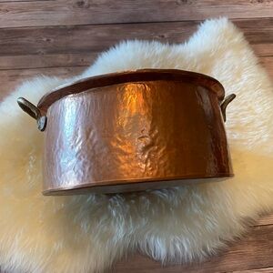 Antique Large French Hammered Copper Pot